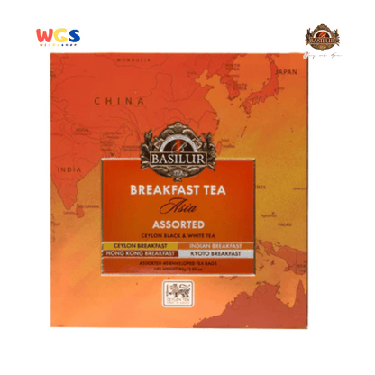 Basilur Breakfast Tea Asia 64g – 32 Sachet Teh Ceylon Hitam & Putih dengan Cita Rasa Asia