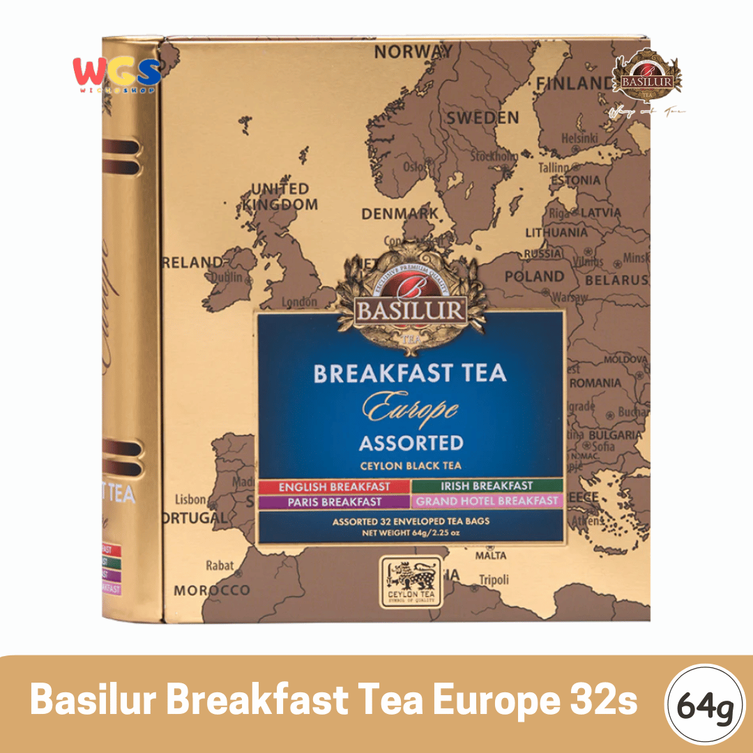 Basilur Breakfast Tea Europe 64g – 32 Sachet Teh Hitam Ceylon Klasik dari Inspirasi Eropa