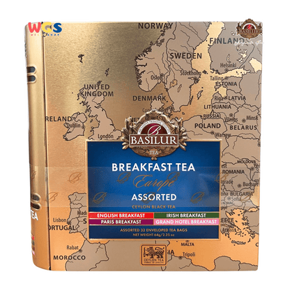 Basilur Breakfast Tea Europe 64g – 32 Sachet Teh Hitam Ceylon Klasik dari Inspirasi Eropa