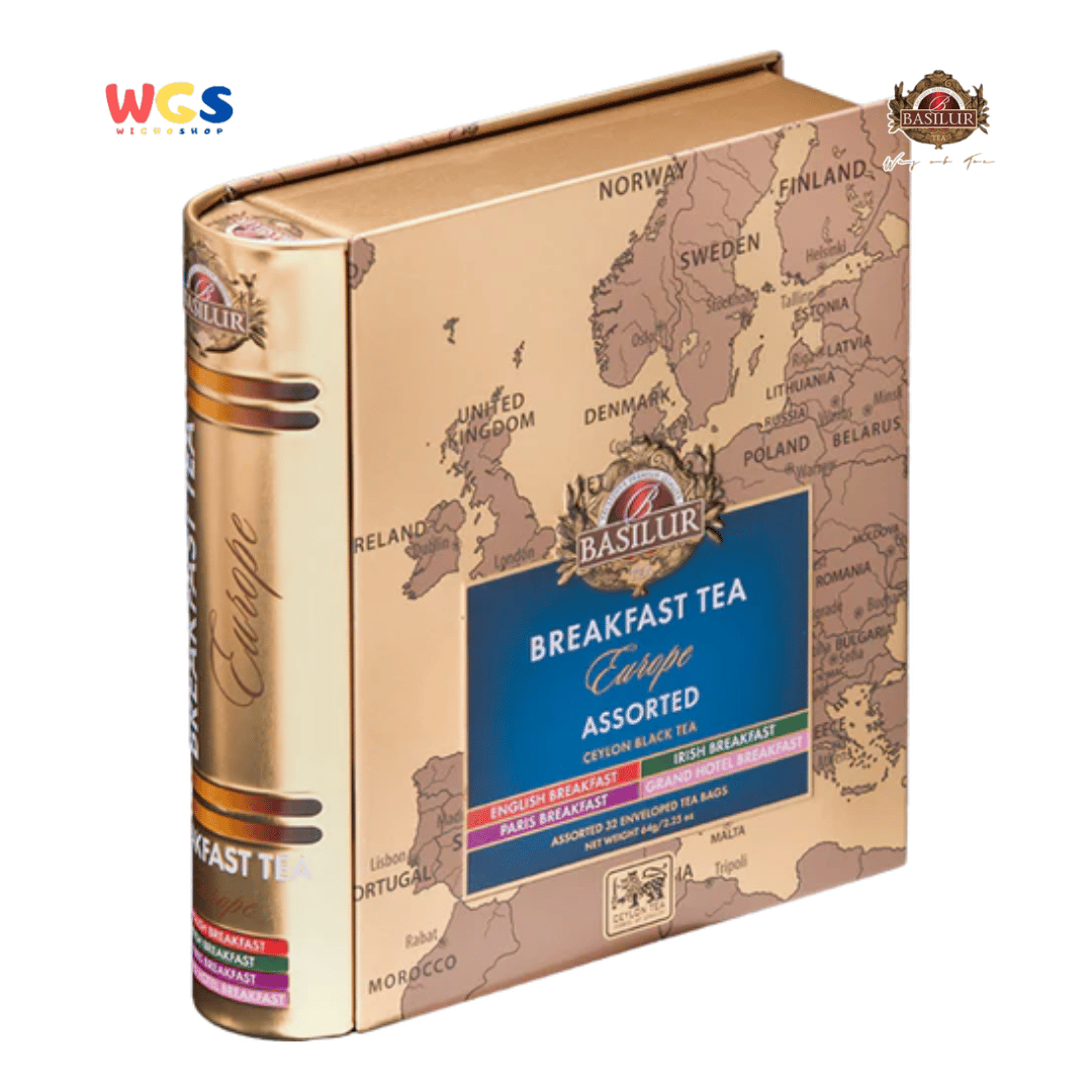 Basilur Breakfast Tea Europe 64g – 32 Sachet Teh Hitam Ceylon Klasik dari Inspirasi Eropa