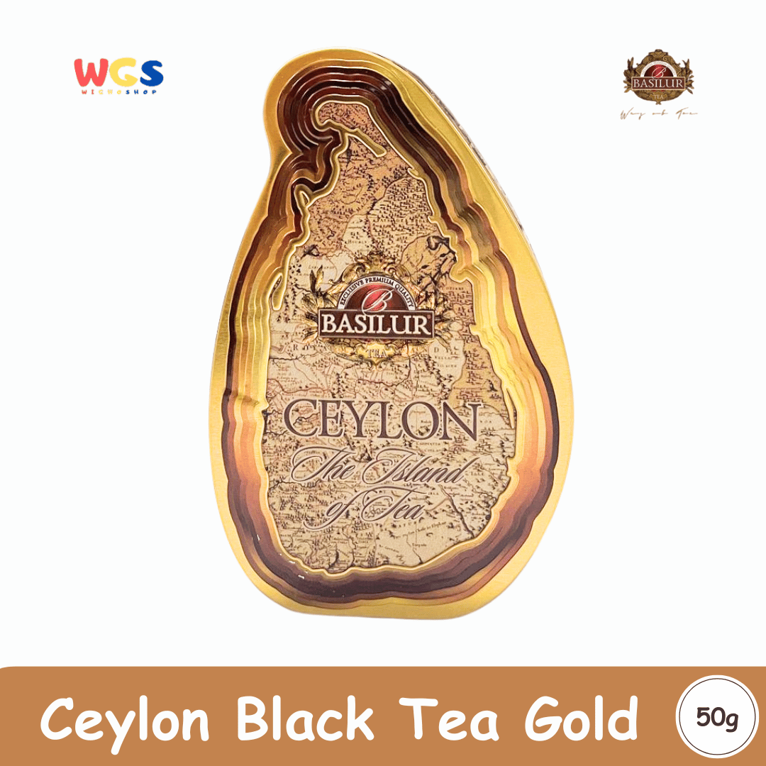 Basilur Ceylon The Island of Tea Gold Pure Ceylon Black Tea 50g – Kaleng Premium Koleksi Eksklusif