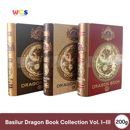 Basilur Dragon Book Vol. I–III – Teh Hitam Ceylon Premium 300g dalam Koleksi Buku Naga Eksklusif