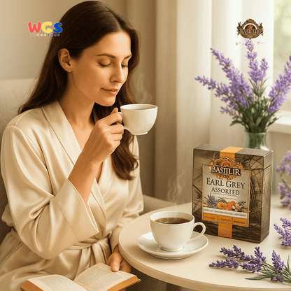 Basilur Earl Grey Assorted Teh Hitam Ceylon 64g (32 Tea Bags) – Lavender, Orange, Jasmine, Tangerine