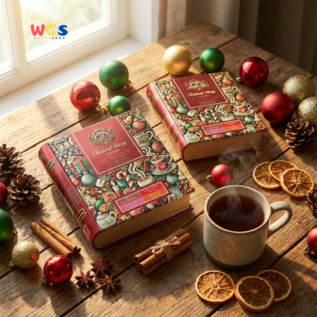 Basilur Festival Story Assorted 32 Tea Bags 64g – Ceylon Black Tea & Fruit Infusion Gift Book