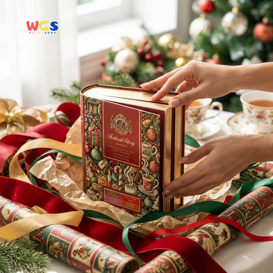 Basilur Festival Story Assorted 32 Tea Bags 64g – Ceylon Black Tea & Fruit Infusion Gift Book