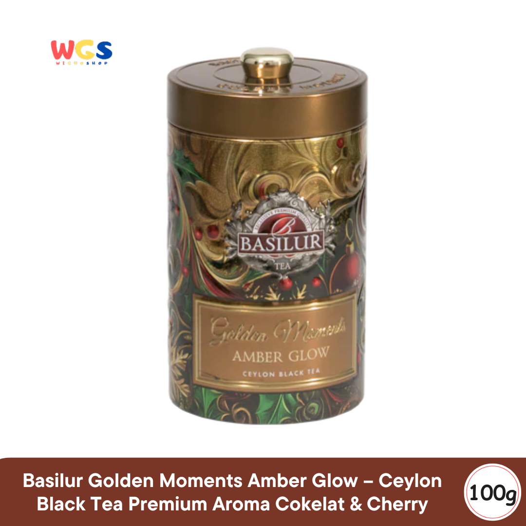 Basilur Golden Moments Amber Glow 100g – Ceylon Black Tea Premium Aroma Cokelat & Cherry