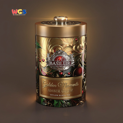 Basilur Golden Moments Amber Glow 100g – Ceylon Black Tea Premium Aroma Cokelat & Cherry
