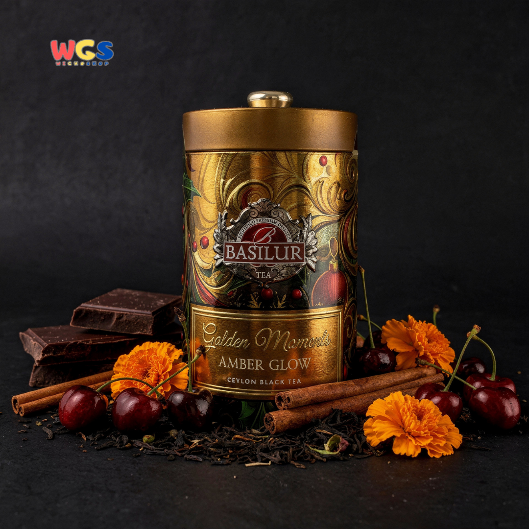 Basilur Golden Moments Amber Glow 100g – Ceylon Black Tea Premium Aroma Cokelat & Cherry