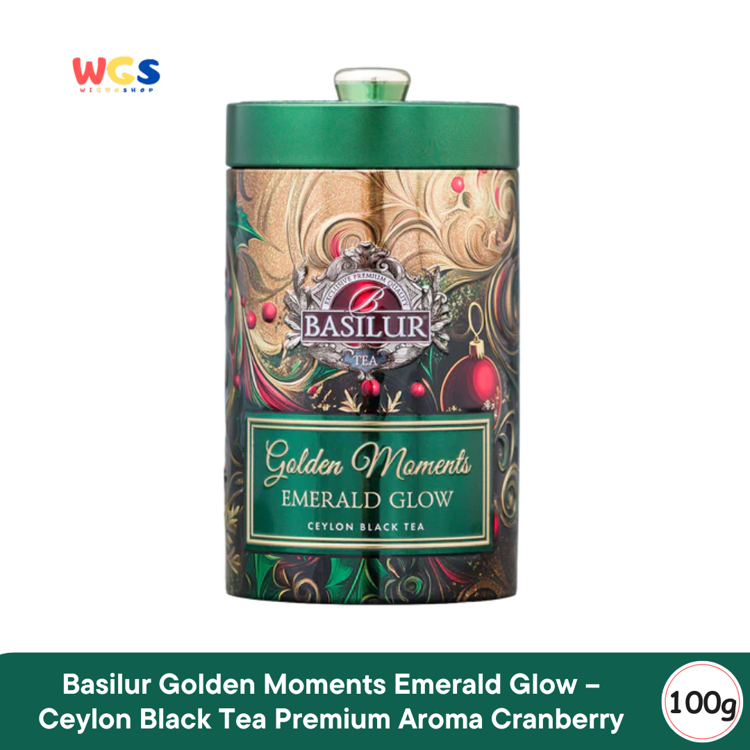 Basilur Golden Moments Emerald Glow 100g – Ceylon Black Tea Premium Aroma Cranberry