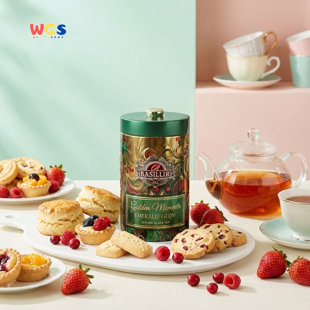 Basilur Golden Moments Emerald Glow 100g – Ceylon Black Tea Premium Aroma Cranberry