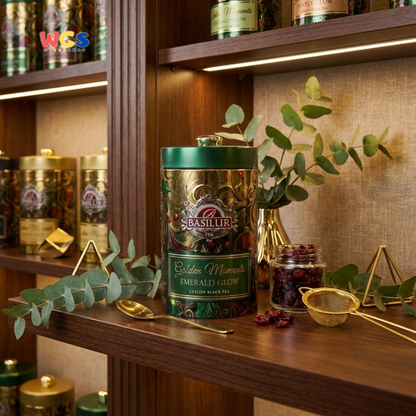 Basilur Golden Moments Emerald Glow 100g – Ceylon Black Tea Premium Aroma Cranberry