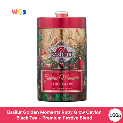 Basilur Golden Moments Ruby Glow Ceylon Black Tea 100g – Premium Festive Blend