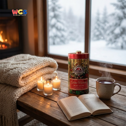 Basilur Golden Moments Ruby Glow Ceylon Black Tea 100g – Premium Festive Blend