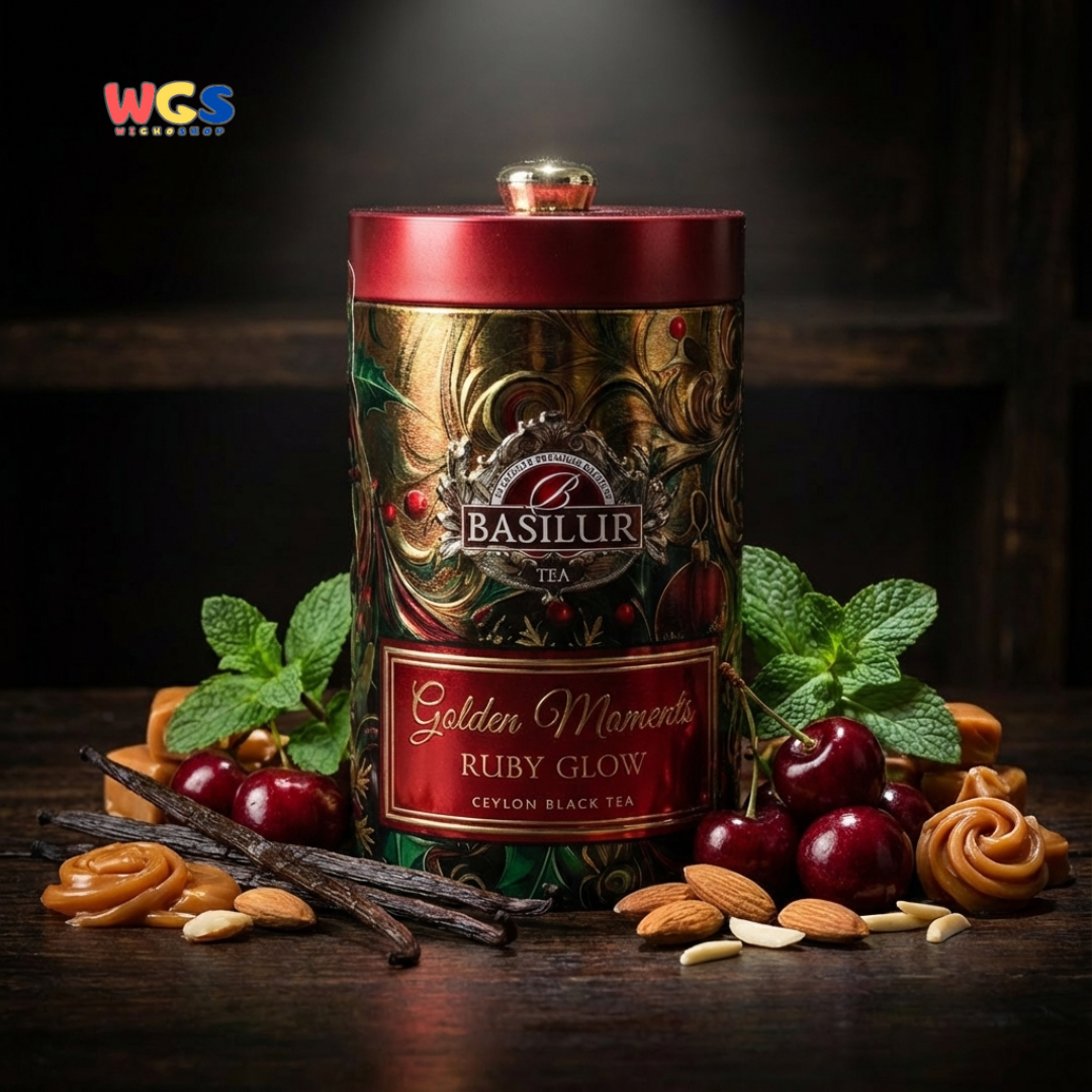 Basilur Golden Moments Ruby Glow Ceylon Black Tea 100g – Premium Festive Blend