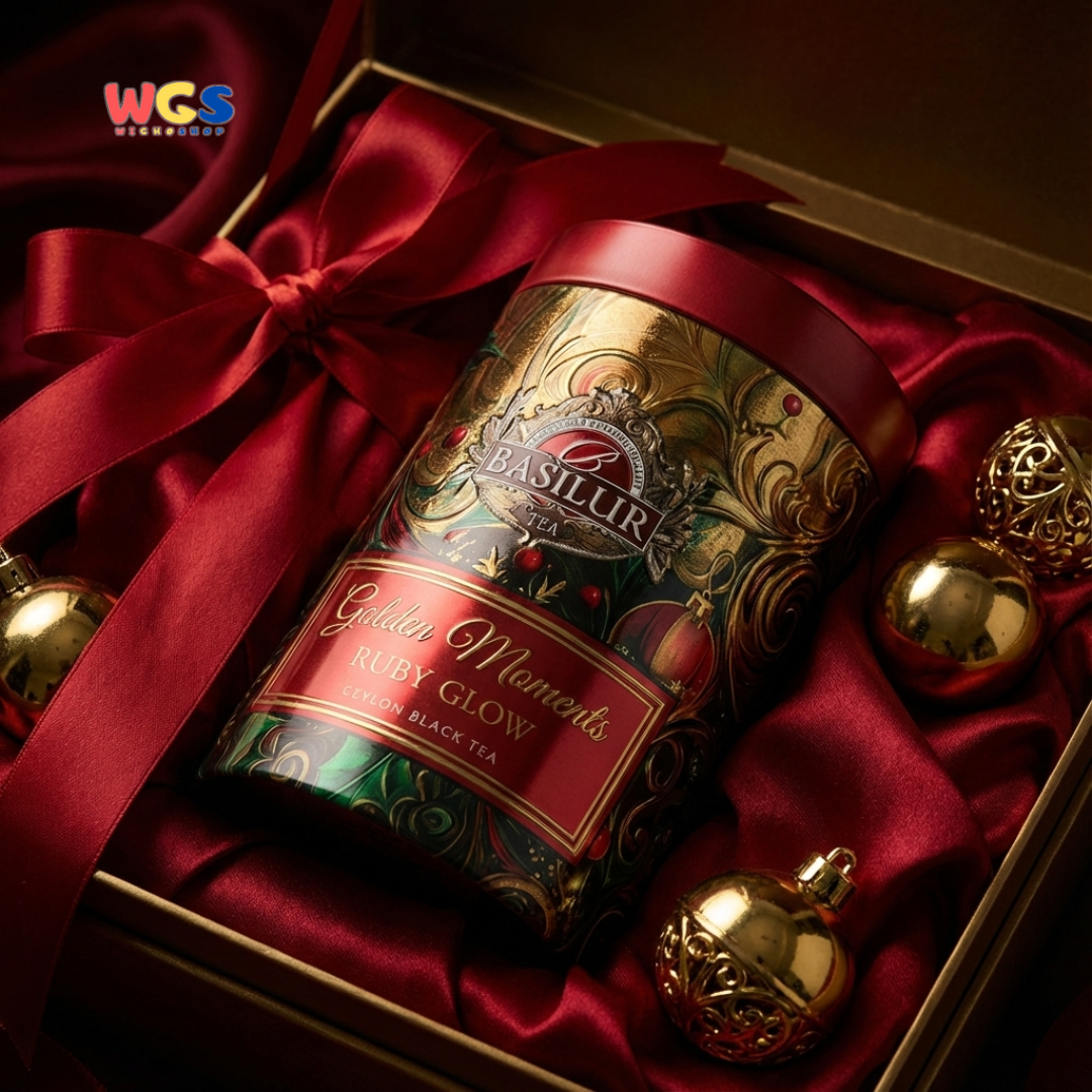 Basilur Golden Moments Ruby Glow Ceylon Black Tea 100g – Premium Festive Blend