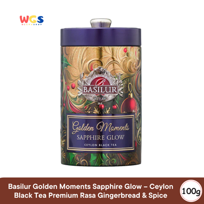 Basilur Golden Moments Sapphire Glow 100g – Ceylon Black Tea Premium Rasa Gingerbread & Spice