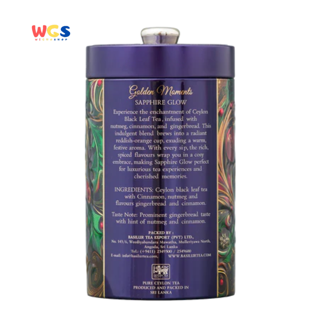 Basilur Golden Moments Sapphire Glow 100g – Ceylon Black Tea Premium Rasa Gingerbread & Spice