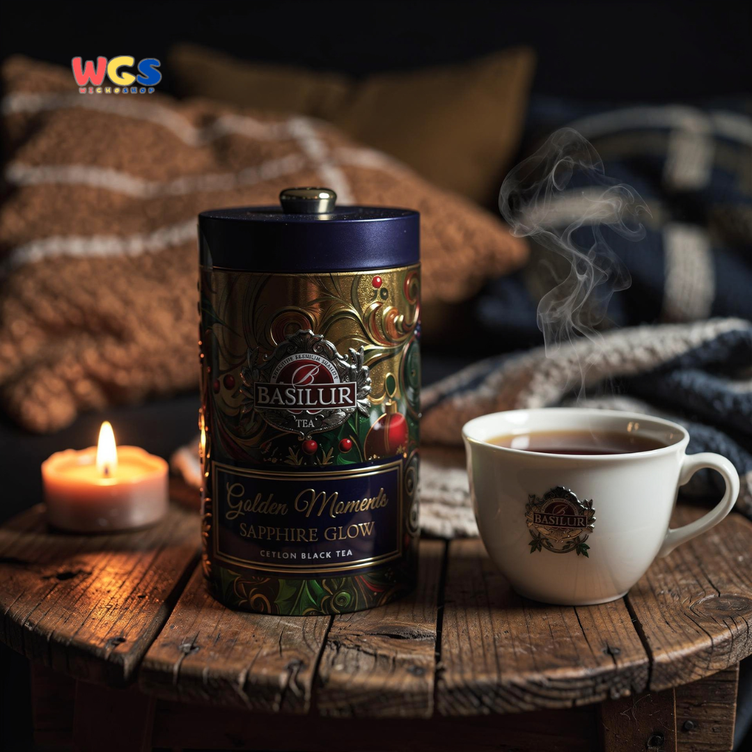 Basilur Golden Moments Sapphire Glow 100g – Ceylon Black Tea Premium Rasa Gingerbread & Spice