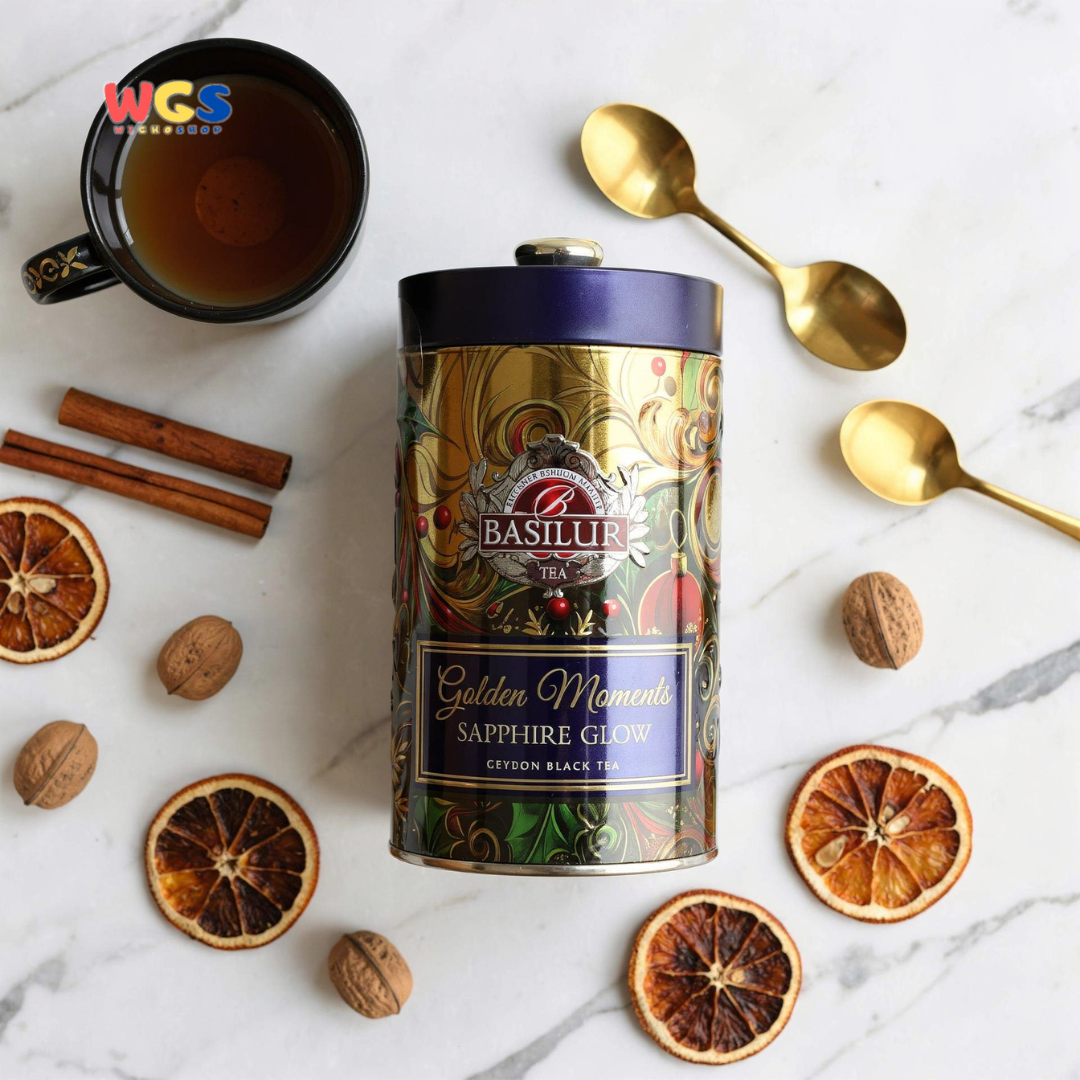 Basilur Golden Moments Sapphire Glow 100g – Ceylon Black Tea Premium Rasa Gingerbread & Spice