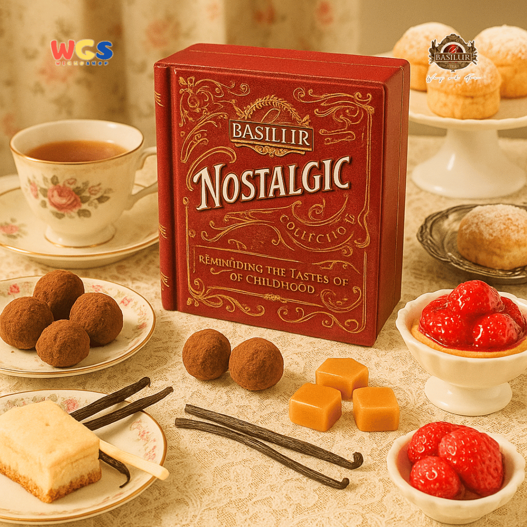 Basilur Nostalgic Collection Teh Hitam Ceylon 64g (32 Tea Bags) – Cokelat, Vanilla, Toffee, Stroberi