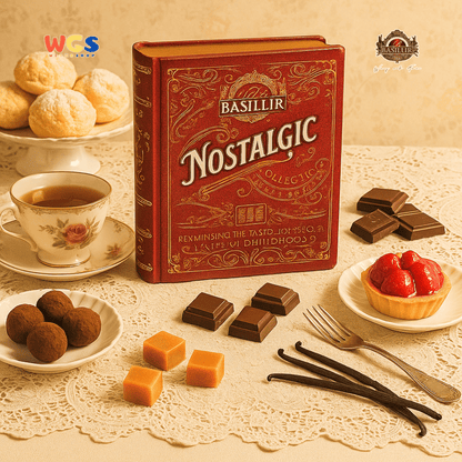 Basilur Nostalgic Collection Teh Hitam Ceylon 64g (32 Tea Bags) – Cokelat, Vanilla, Toffee, Stroberi