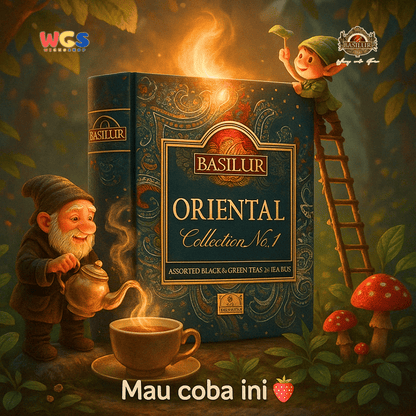 Basilur Oriental Collection No.1 Assorted Black & Green Teas 32 Tea Bags 60g Book Box Eksklusif