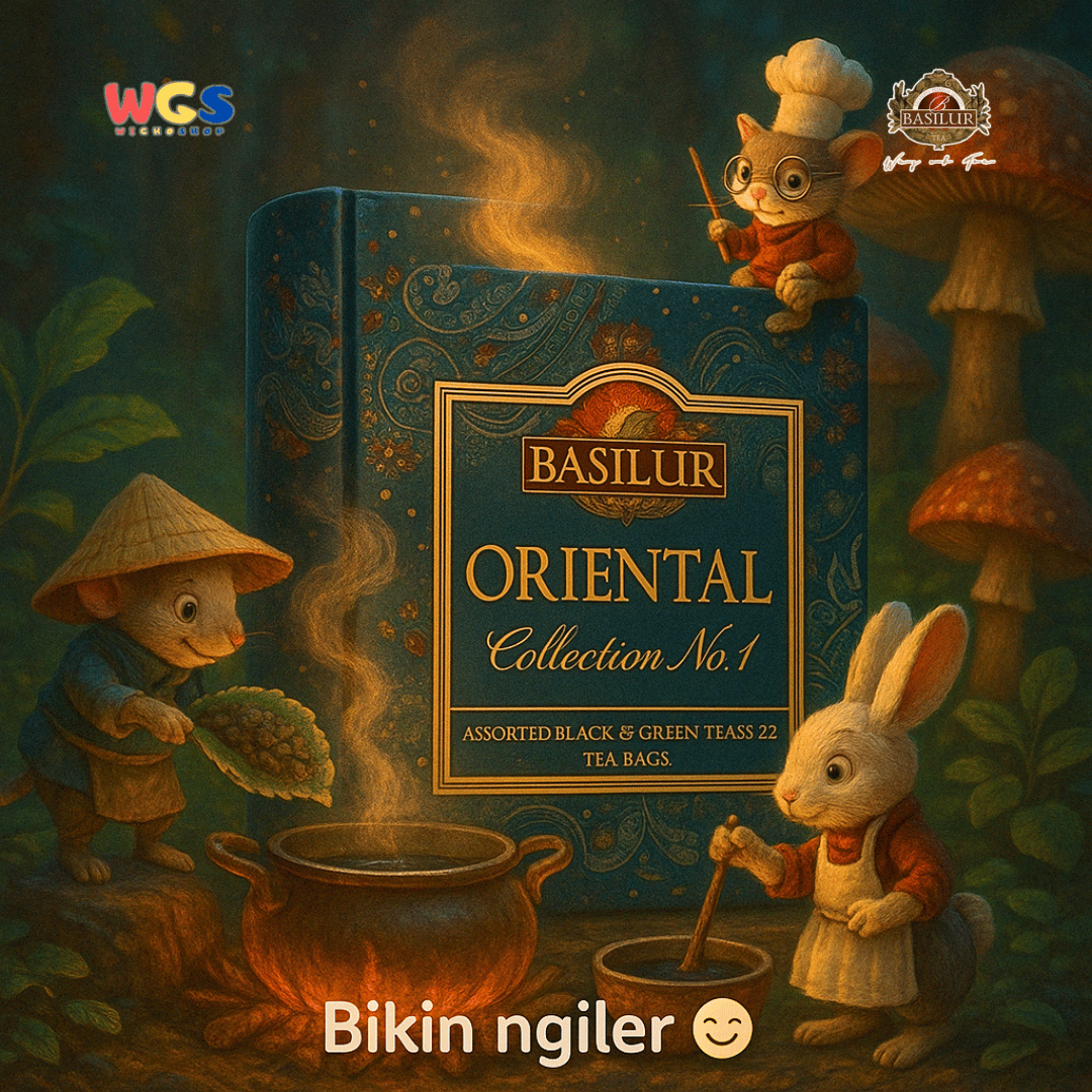 Basilur Oriental Collection No.1 Assorted Black & Green Teas 32 Tea Bags 60g Book Box Eksklusif
