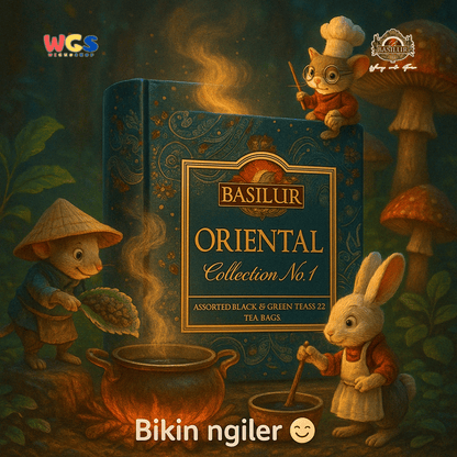 Basilur Oriental Collection No.1 Assorted Black & Green Teas 32 Tea Bags 60g Book Box Eksklusif