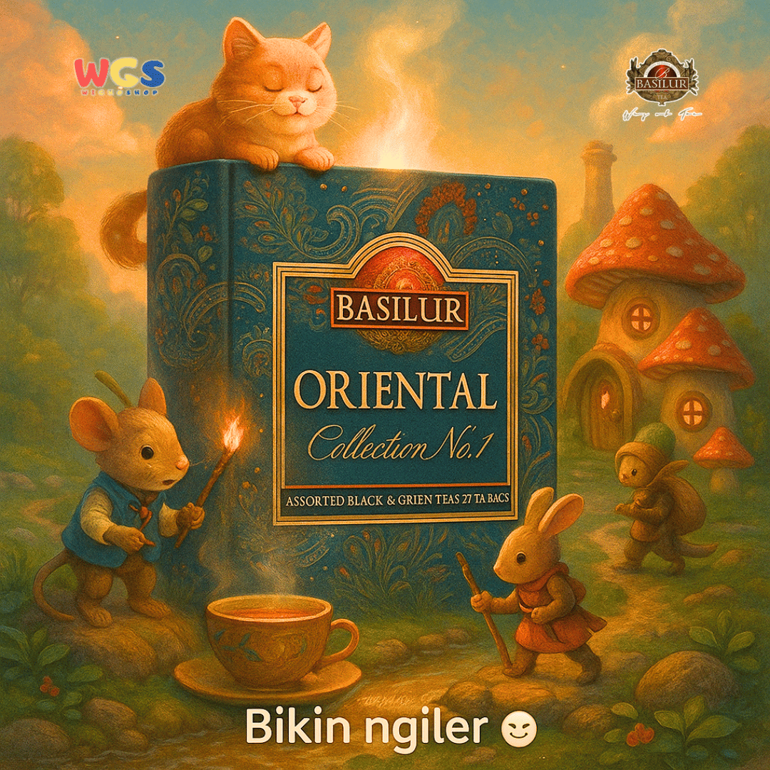Basilur Oriental Collection No.1 Assorted Black & Green Teas 32 Tea Bags 60g Book Box Eksklusif