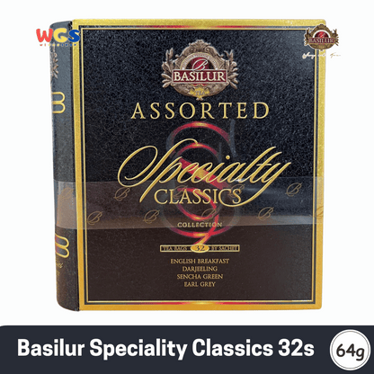 Basilur Specialty Classics 64g – 32 Sachet Teh Hitam & Hijau Premium dalam Koleksi Eksklusif