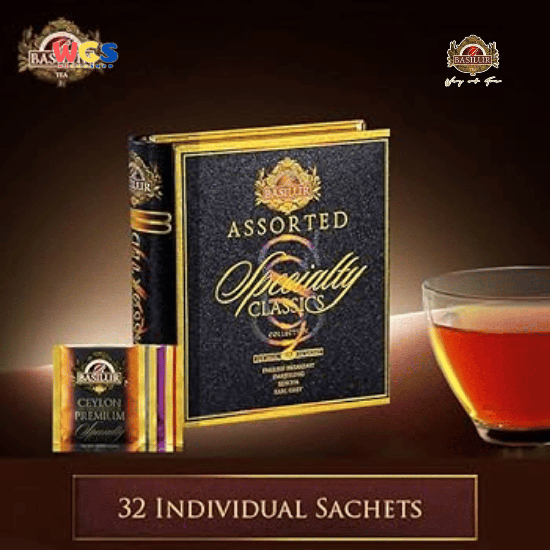 Basilur Specialty Classics 64g – 32 Sachet Teh Hitam & Hijau Premium dalam Koleksi Eksklusif
