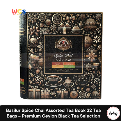 Basilur Spice Chai Assorted Tea Book 32 Tea Bags – Premium Ceylon Black Tea Selection