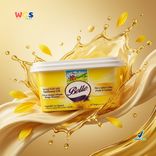 Belle Vegetable Fat Spread with Sunflower Oil 250g - Margarin Oles Serbaguna untuk Roti