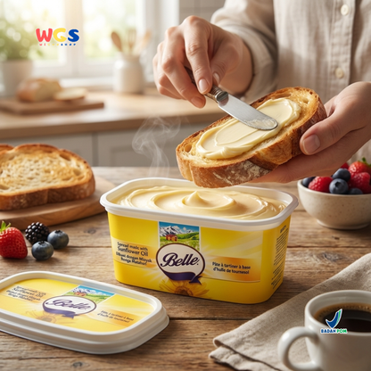 Belle Vegetable Fat Spread with Sunflower Oil 250g - Margarin Oles Serbaguna untuk Roti