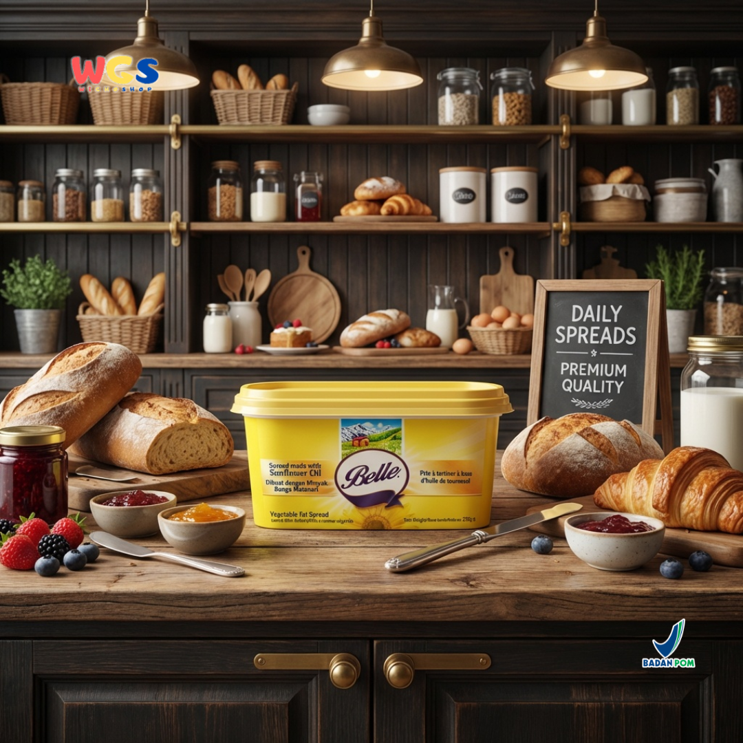 Belle Vegetable Fat Spread with Sunflower Oil 250g - Margarin Oles Serbaguna untuk Roti