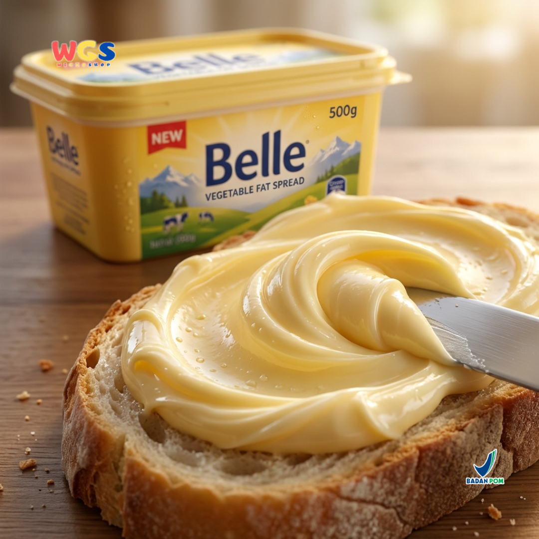 Belle Vegetable Fat Spread with Sunflower Oil 500g - Margarin Oles Serbaguna untuk Roti