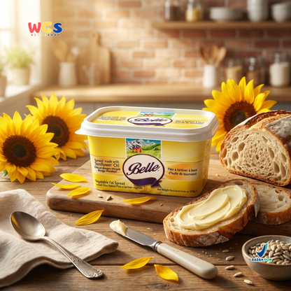 Belle Vegetable Fat Spread with Sunflower Oil 500g - Margarin Oles Serbaguna untuk Roti