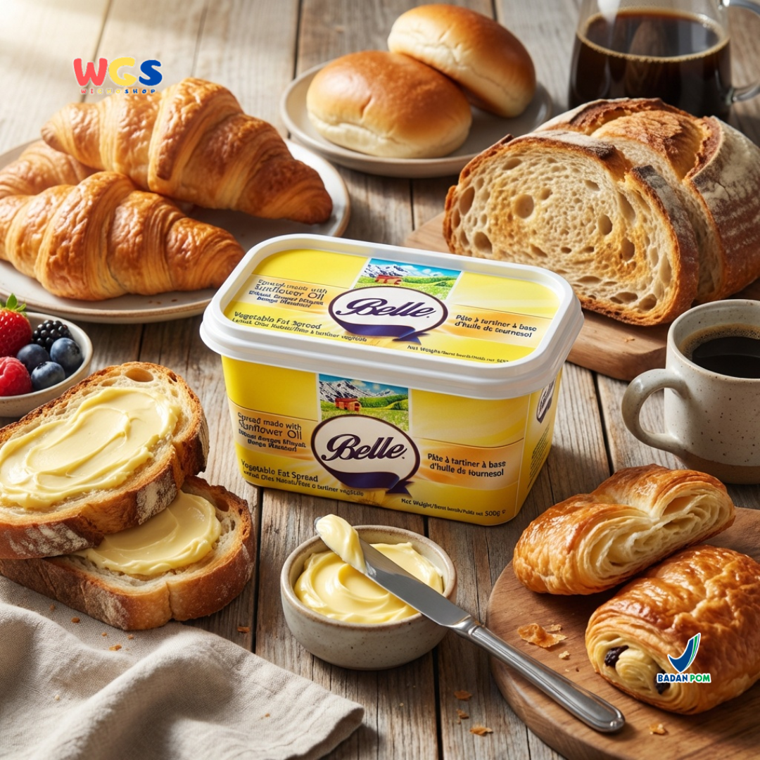 Belle Vegetable Fat Spread with Sunflower Oil 500g - Margarin Oles Serbaguna untuk Roti