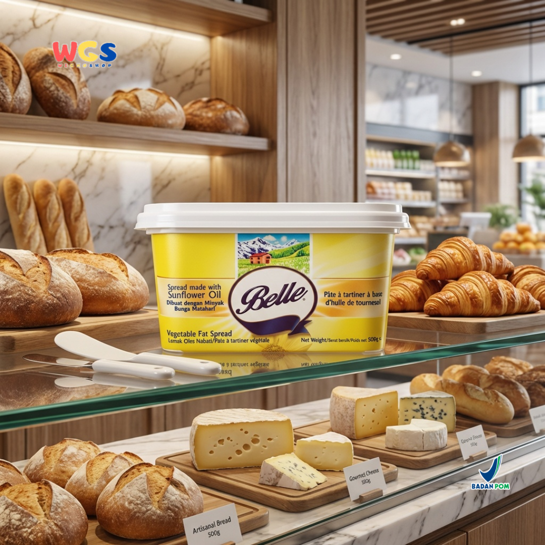 Belle Vegetable Fat Spread with Sunflower Oil 500g - Margarin Oles Serbaguna untuk Roti