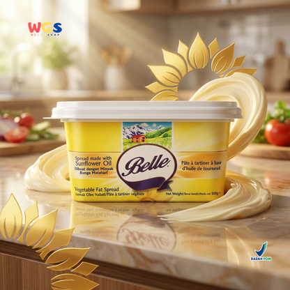 Belle Vegetable Fat Spread with Sunflower Oil 500g - Margarin Oles Serbaguna untuk Roti