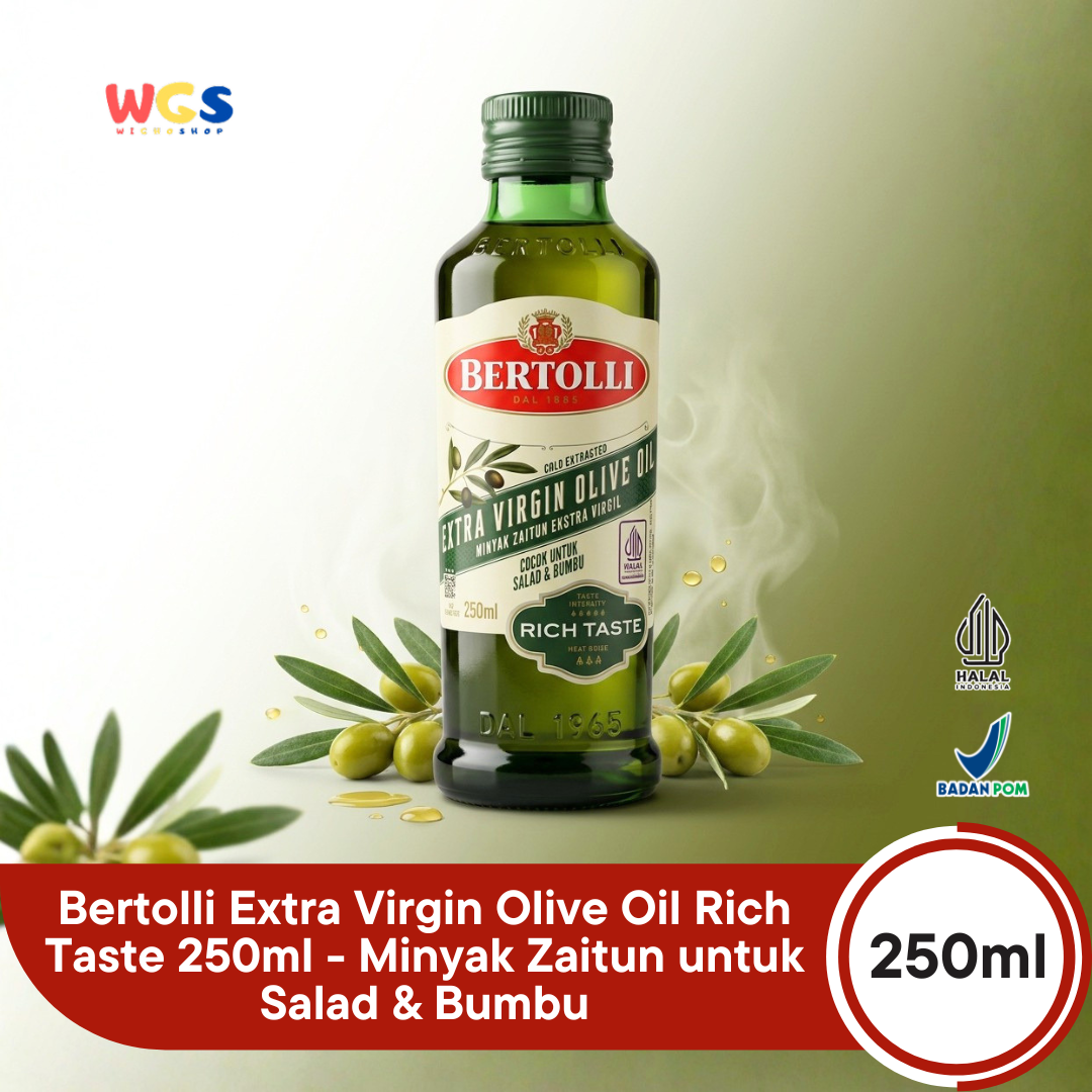 Bertolli Extra Virgin Olive Oil Rich Taste 250ml - Minyak Zaitun Extra Virgin untuk Salad & Bumbu