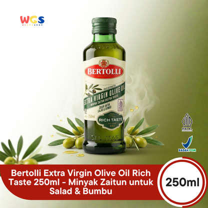 Bertolli Extra Virgin Olive Oil Rich Taste 250ml - Minyak Zaitun Extra Virgin untuk Salad & Bumbu