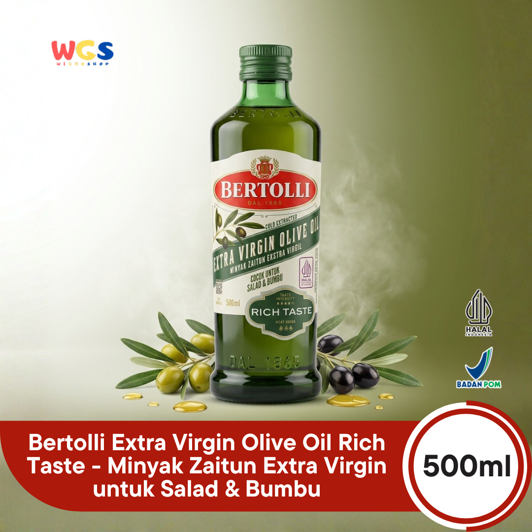 Bertolli Extra Virgin Olive Oil Rich Taste 500ml - Minyak Zaitun Extra Virgin untuk Salad & Bumbu