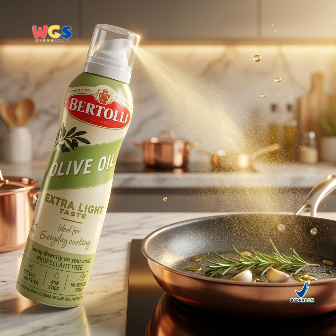 Bertolli Olive Oil Spray Extra Light Taste 145ml - Minyak Zaitun Spray untuk Air Fryer & Cooking