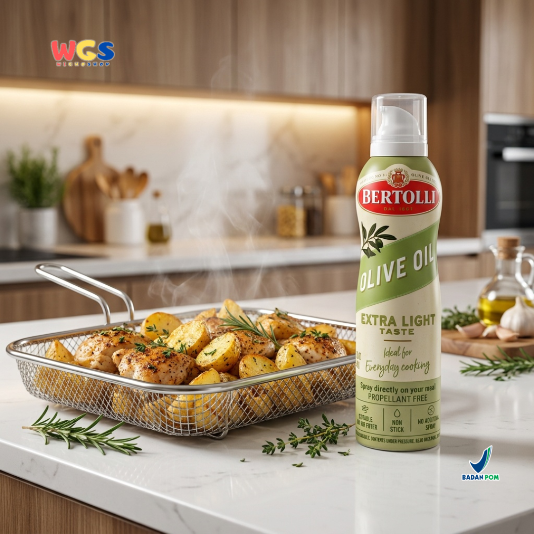 Bertolli Olive Oil Spray Extra Light Taste 145ml - Minyak Zaitun Spray untuk Air Fryer & Cooking