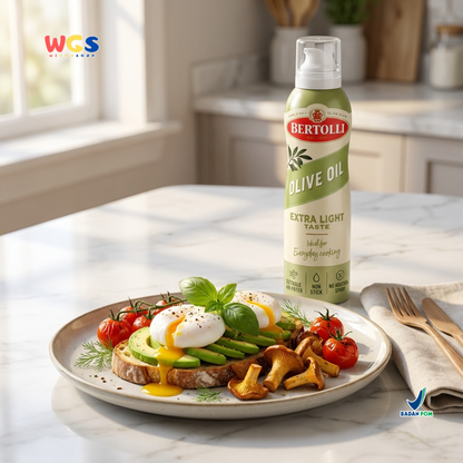 Bertolli Olive Oil Spray Extra Light Taste 145ml - Minyak Zaitun Spray untuk Air Fryer & Cooking