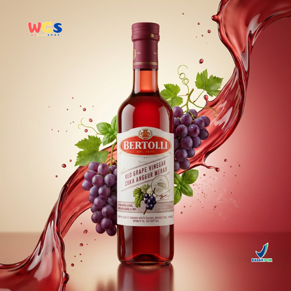 Bertolli Red Grape Vinegar 500ml - Cuka Anggur Merah Premium