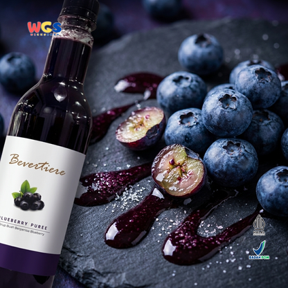 Bevertiere Blueberry Puree 800ml - Sirup Puree Blueberry untuk Minuman Cafe, Mocktail & Dessert