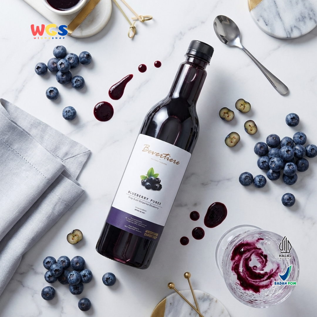 Bevertiere Blueberry Puree 800ml - Sirup Puree Blueberry untuk Minuman Cafe, Mocktail & Dessert