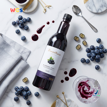 Bevertiere Blueberry Puree 800ml - Sirup Puree Blueberry untuk Minuman Cafe, Mocktail & Dessert